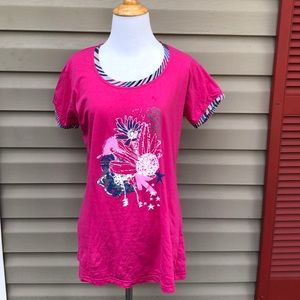 Pink women’s ringer short sleeve tee shirt $5/25